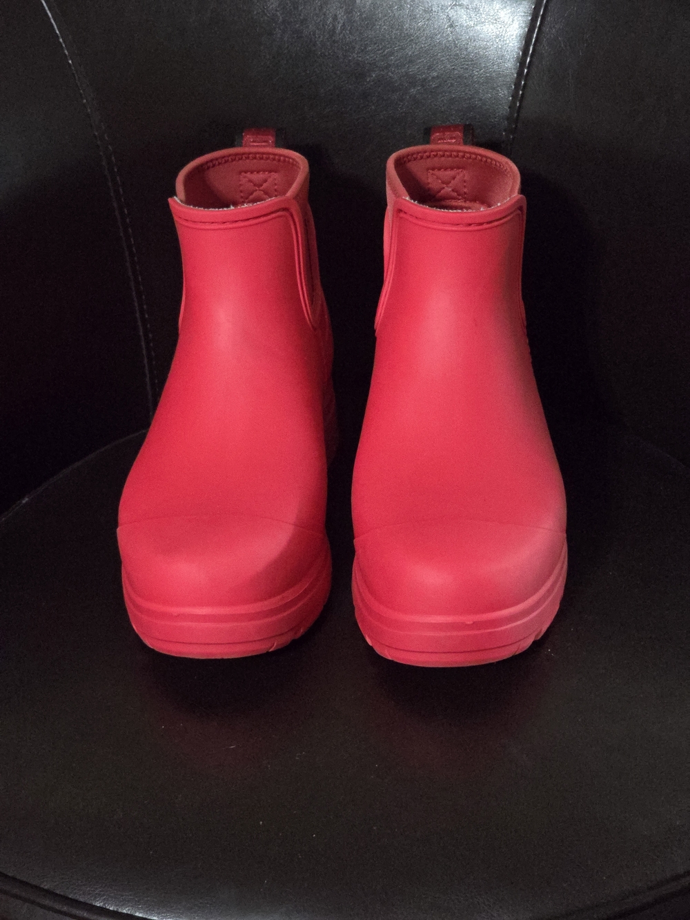 UGG Waterproof Red Chelsea Rain Boots Fur Lined Size 8 - Picture 13 of 13